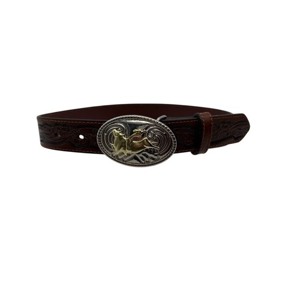 Nocona Other - Nocona Belt Co. Boys Western Cowboy Rodeo Recycled Leather Brown Belt Size 22